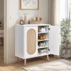 2-Door Rattan Shoe Organizer with Adjustable Shelves product image