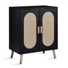 2-Door Rattan Shoe Organizer with Adjustable Shelves product image