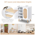 2-Door Rattan Shoe Organizer with Adjustable Shelves product image