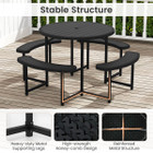 Round Picnic Table Set with 4 Curved Benches and 1.57" Umbrella Hole product image