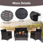 4-Piece Patio Rattan Furniture Set with Ergonomic Backrest product image