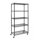 Rolling 5-Tier Steel Wire Shelving, NSF-Certified product image