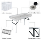 4-Foot Plastic Ice Cooler Folding Table with Table Skirt product image