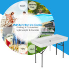 4-Foot Plastic Ice Cooler Folding Table with Table Skirt product image