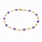 18K Gold-Plated High-Polish Finish Crystal Anklet product image