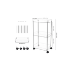 3-Tier Acrylic Rolling Cart with Wheels and Lockable Casters product image