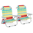 Foldable Backpack Beach Chair with Cup Holder & Storage Pockets (1 or 2-Pack) product image