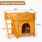 2-Story Wooden Outdoor Cat House with Balcony product image