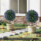 22" Artificial Purple Rose Topiary Trees (Set of 2) product image
