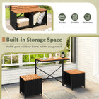 2-in-1 Outdoor Convertible Bench with Built-in Storage Space product image