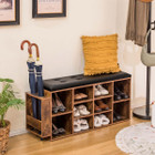  10-Cube Wooden Shoe Bench Organizer  product image