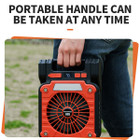 Solar Camping Fan with LED Lantern Emergency Power Bank,3 Wind Speeds 5 Light Modes,180 Degree Adjustable For Camping,Emergencies,Outdoor Color Orange product image