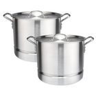 6-Piece Aluminum Stock Pot Set with Lid and Steamer Insert product image