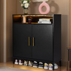 6-Tier Double Door Shoe Cabinet with LED Lights product image