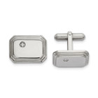 Stainless Steel Polished CZ Cufflinks product image
