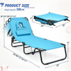 Beach Chaise Lounge with Face Hole Pillows & 5-Position Adjust product image