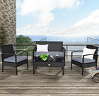 Black Rattan 4-Piece Patio Furniture Set product image