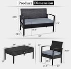 Black Rattan 4-Piece Patio Furniture Set product image