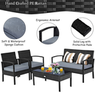 Black Rattan 4-Piece Patio Furniture Set product image
