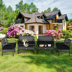 Black Rattan 4-Piece Patio Furniture Set product image