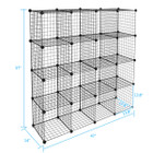 16-Cube Stackable Metal Grid Modular Shelves product image