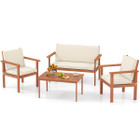 Acacia Wood Conversation Set with Seat and Back Cushions (4- or 8-Piece Set) product image
