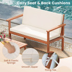 Acacia Wood Conversation Set with Seat and Back Cushions (4- or 8-Piece Set) product image