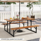 6-Person Acacia Wood Picnic Table with Umbrella Hole product image