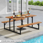 6-Person Acacia Wood Picnic Table with Umbrella Hole product image