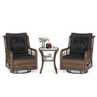 3-Piece Patio Furniture Set with 2-Tier Side Table and Cushions product image