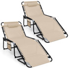 Oversize Folding Chaise Lounge with Adjustable Backrest and Footrest product image