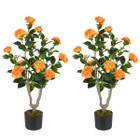 36" Artificial Camellia Tree with Cement Pot product image