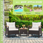  3-Piece Patio Rattan Furniture Set with Tabletop and Cushions product image