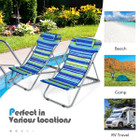 Portable Beach Chair with Headrest and Adjustable Backrest (Set of 2) product image