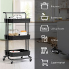 3-Tier Utility Cart Storage Rolling Cart with Casters product image