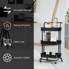3-Tier Utility Cart Storage Rolling Cart with Casters product image