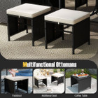  9-Piece Patio Dining Set with Tempered Glass Table and Ottoman product image