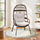 Wicker Rattan Egg Chair with Seat and Back Cushions product image