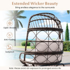 Wicker Rattan Egg Chair with Seat and Back Cushions product image