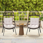 Wicker Rattan Egg Chair with Seat and Back Cushions product image
