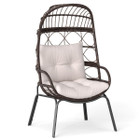 Wicker Rattan Egg Chair with Seat and Back Cushions product image