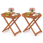 Outdoor Patio Folding Wood Dining Table for 4 with 2" Umbrella Hole product image