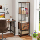 5-Tier Bookshelf with Open Shelves and Drawers product image