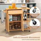 35.5" Bamboo Kitchen Island Cart with Lockable Wheels  product image
