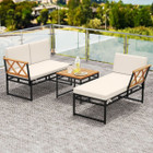 3-Piece L-Shaped Patio Furniture Set with Loveseat  product image