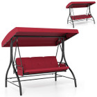 3-Seat Patio Swing with Canopy with Removable Cushions and Side Pocket product image