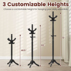 Solid Rubber Wood Coat Rack with 3 Adjustable Heights and 11 Hooks product image