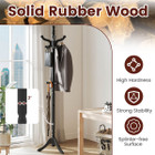 Solid Rubber Wood Coat Rack with 3 Adjustable Heights and 11 Hooks product image