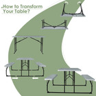 Folding Picnic Table Bench Set with Wood-Like Texture product image