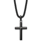 24" Stainless Steel Gun Metal IP-Plated Cross Necklace product image